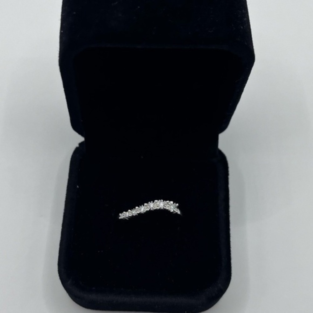 0.20 CT 10k White Gold Natural Diamond Bypass Ring